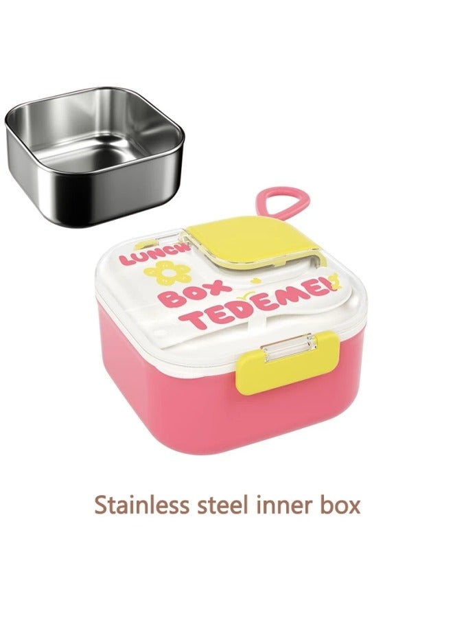 جيجيرو صندوق غداء، حاوية صندوق بينتو من الفولاذ المقاوم للصدأ مع مقسم، حاوية غداء سلطة، مع مجموعة أدوات مائدة محمولة وحاوية صلصة مانعة للتسرب - Image 2