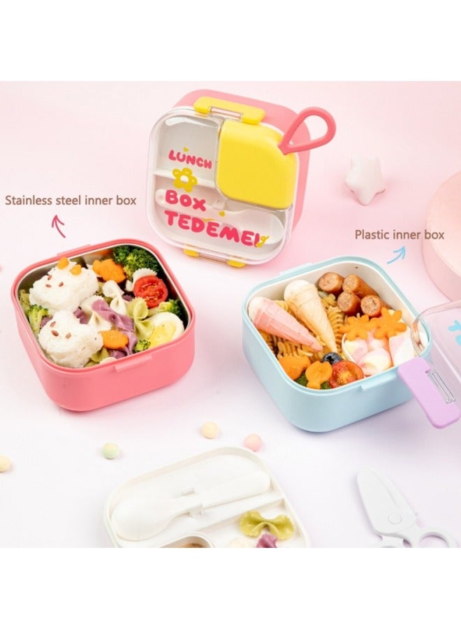 جيجيرو صندوق غداء، حاوية صندوق بينتو من الفولاذ المقاوم للصدأ مع مقسم، حاوية غداء سلطة، مع مجموعة أدوات مائدة محمولة وحاوية صلصة مانعة للتسرب - Image 5