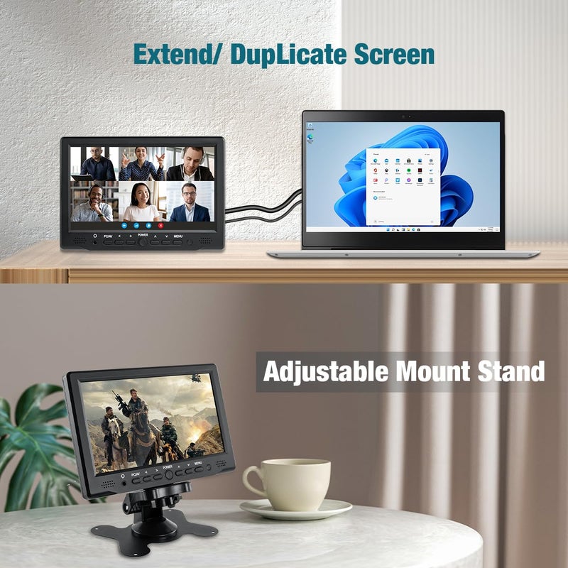 Hosyond شاشة هوسيوند 7 بوصة صغيرة بتقنية TFT LCD دقة 1024X600 HDMI شاشة محمولة صغيرة للكمبيوتر/التلفاز/الكاميرا/الألعاب/راسبيري باي - Image 4