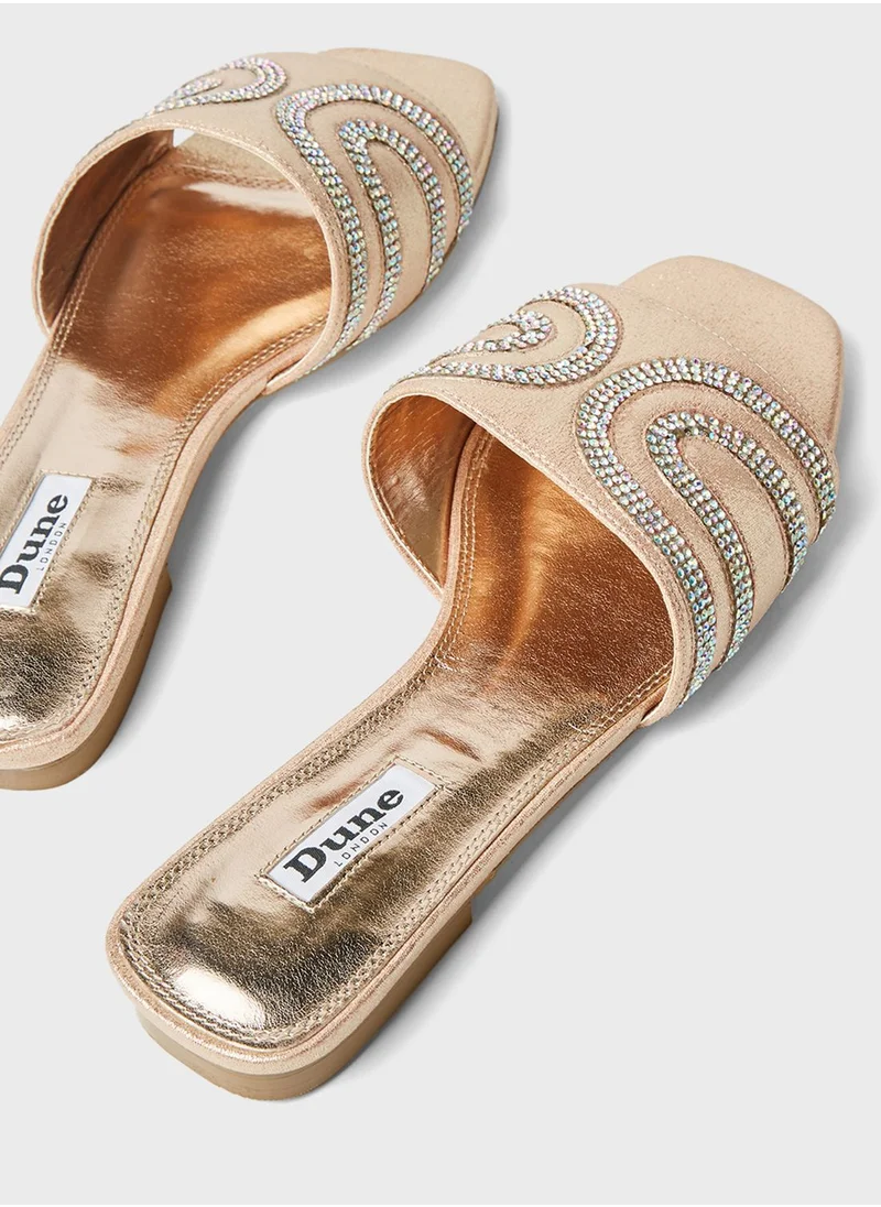 Dune LONDON Noella Di Stone Pattern Slip-On Flat Sandals