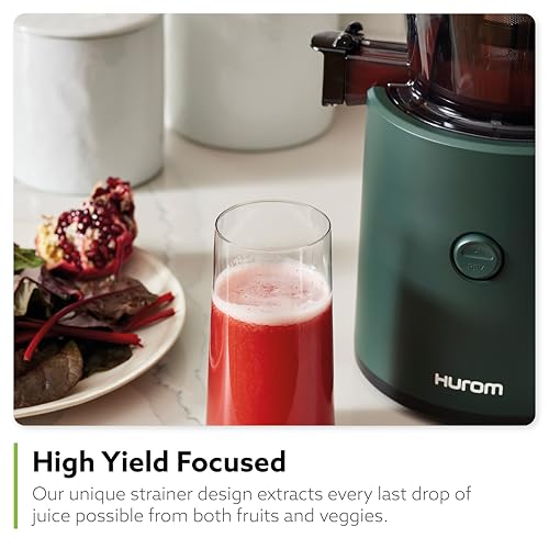 Hurom H320 Cold Press Juicer Machine, Easy to Clean Masticating Slow Juicer, Coarse Strainers, Self-Feeding, Hands Free, Family Size, Quiet Motor, Easy Assembly (Kale/Dark Green) - Image 5