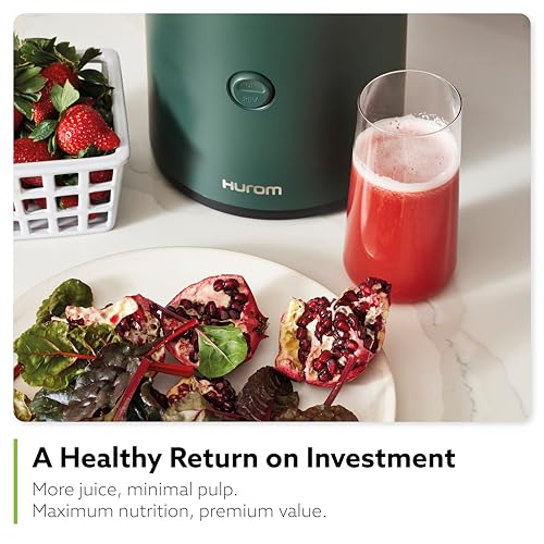 Hurom H320 Cold Press Juicer Machine, Easy to Clean Masticating Slow Juicer, Coarse Strainers, Self-Feeding, Hands Free, Family Size, Quiet Motor, Easy Assembly (Kale/Dark Green) - Image 4