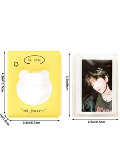 Y&D 3 inch Mini Photo Album Kpop Photocard Binder, Card Id Holder Book with 36 Pockets( Hollow Yellow Bear)  - Image 3