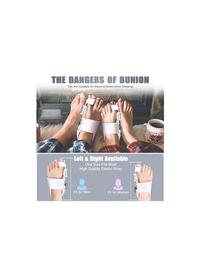 Bunion Corrector for Women Big Toe Separator and Toe Support Stretchable Strap Splint Men Off White