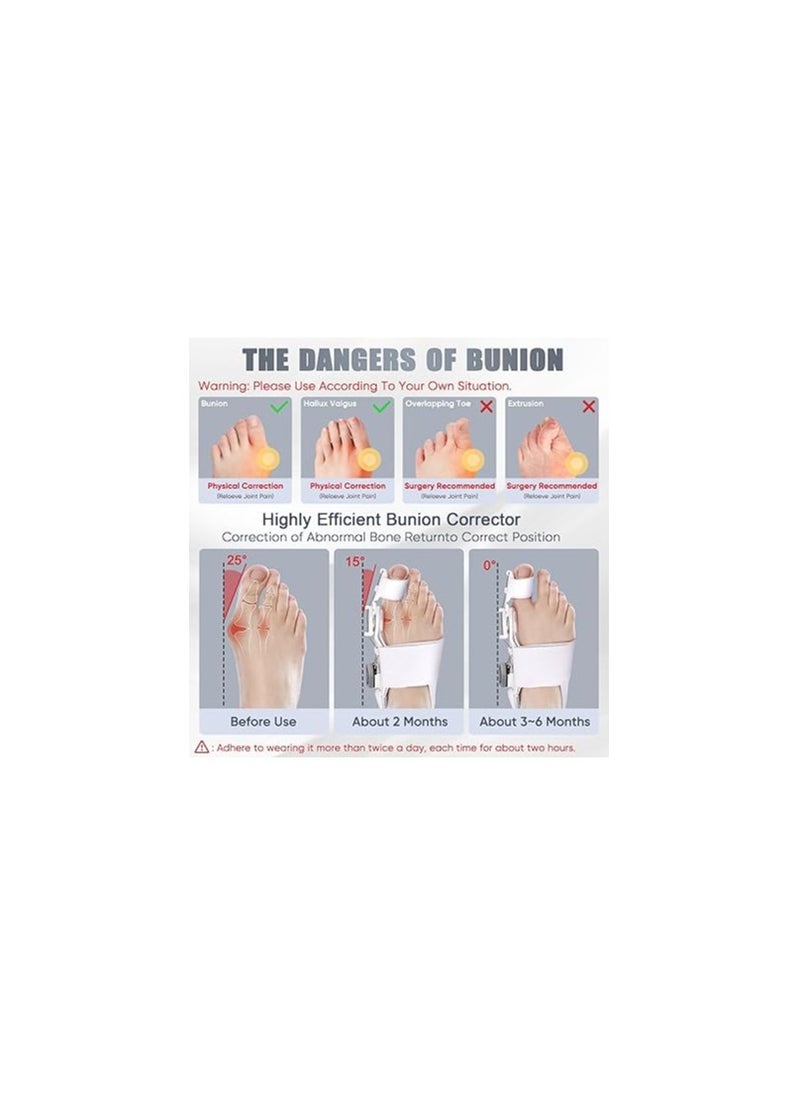 Bunion Corrector for Women Big Toe Separator and Toe Support Stretchable Strap Splint Men Off White