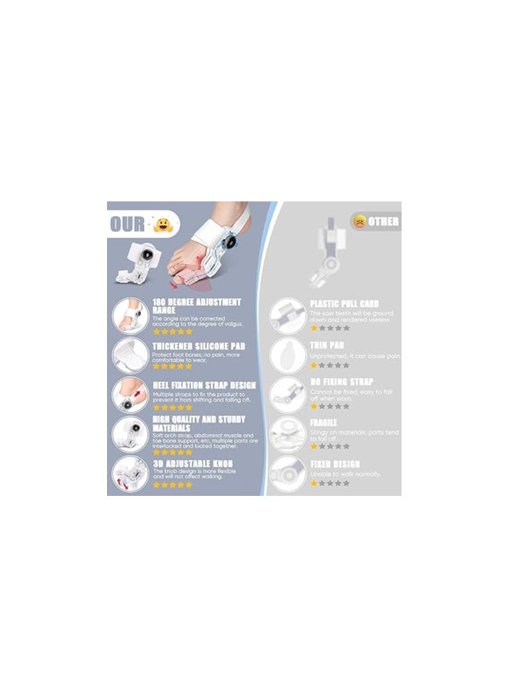 Bunion Corrector for Women Big Toe Separator and Toe Support Stretchable Strap Splint Men Off White