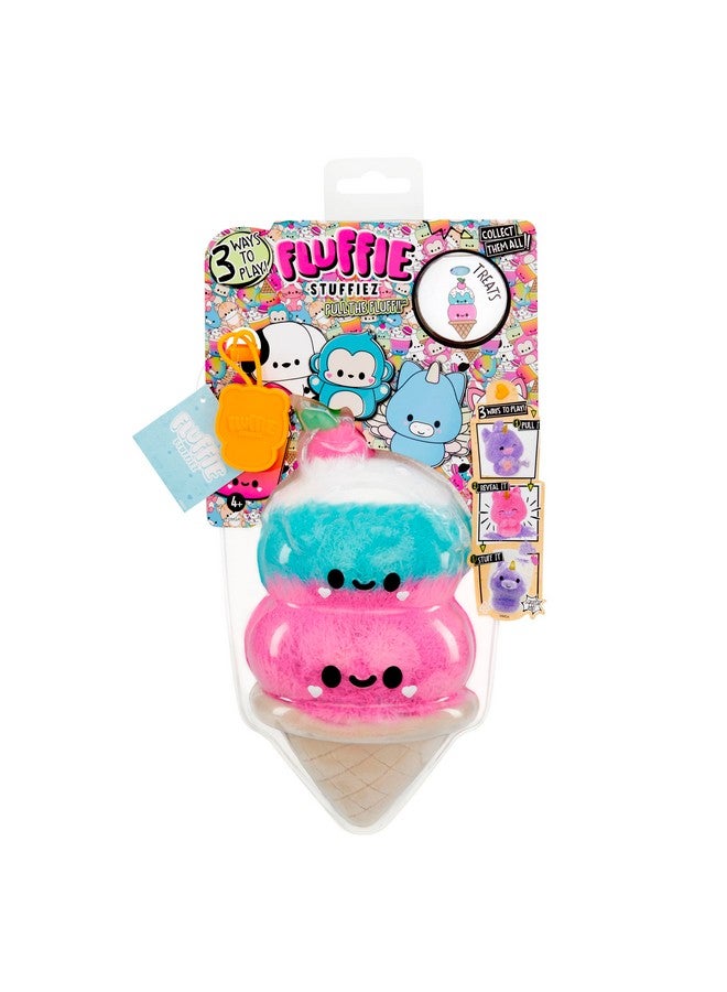 Fluffie Stuffiez Double Scoop Ice Cream Small Collectible Feature Plush, Surprise Reveal Unboxing with Huggable ASMR Fidget DIY Fur Pulling, Ultra Soft Fluff - Image 1