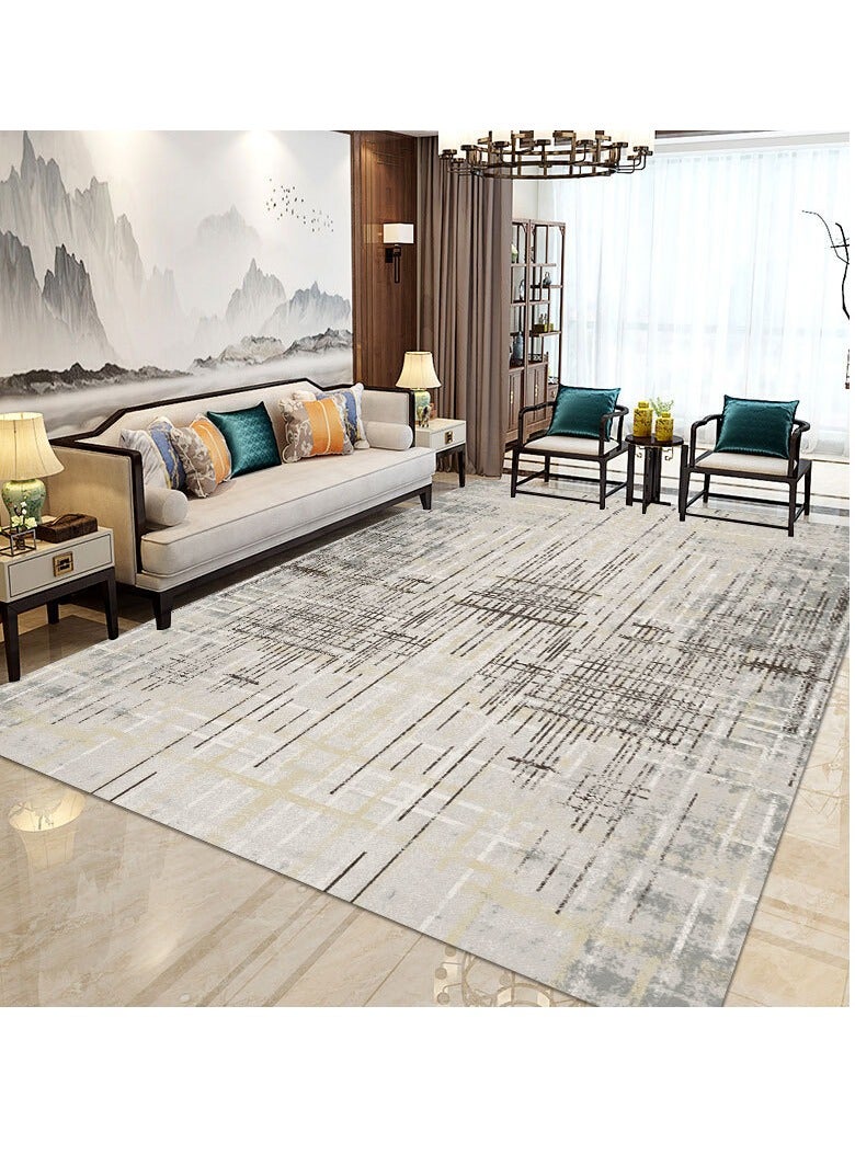 MIXDE Carpets & Rugs Modern Abstract Area Rugs Living Room Soft Short Pile Rug Non-slip Grey Large Luxury Carpet Living Room Bedroom Floor Mat Home Decor (120 * 160 cm, Beige Grey) - Image 1