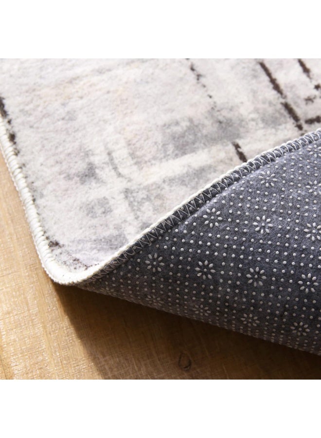 MIXDE Carpets & Rugs Modern Abstract Area Rugs Living Room Soft Short Pile Rug Non-slip Grey Large Luxury Carpet Living Room Bedroom Floor Mat Home Decor (120 * 160 cm, Beige Grey) - Image 3