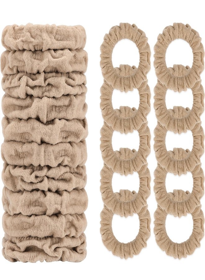 WantGor Hair Ties, Women 10PCS Hair Bands No Damage Elastic Scrunchies Seamless Ponytail Holders Hair Accessories Head Bands for Women's Thick Thin Hair (Khaki) - Image 1