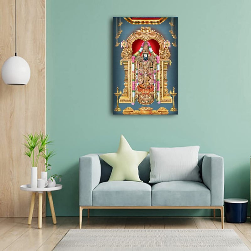 Dharvika Innovations Dharvika Innovations Tirupati Balaji Sparkle Coated Self Adhesive Waterproof Painting Vinyl Poster Without Frame 24 x 36 inch Design 23 - Image 3