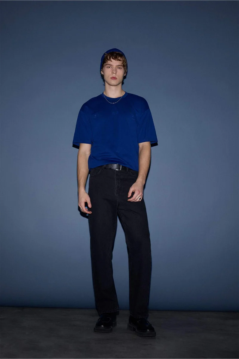 DeFacto 100% Cotton Boxy Fit Printed T-Shirt