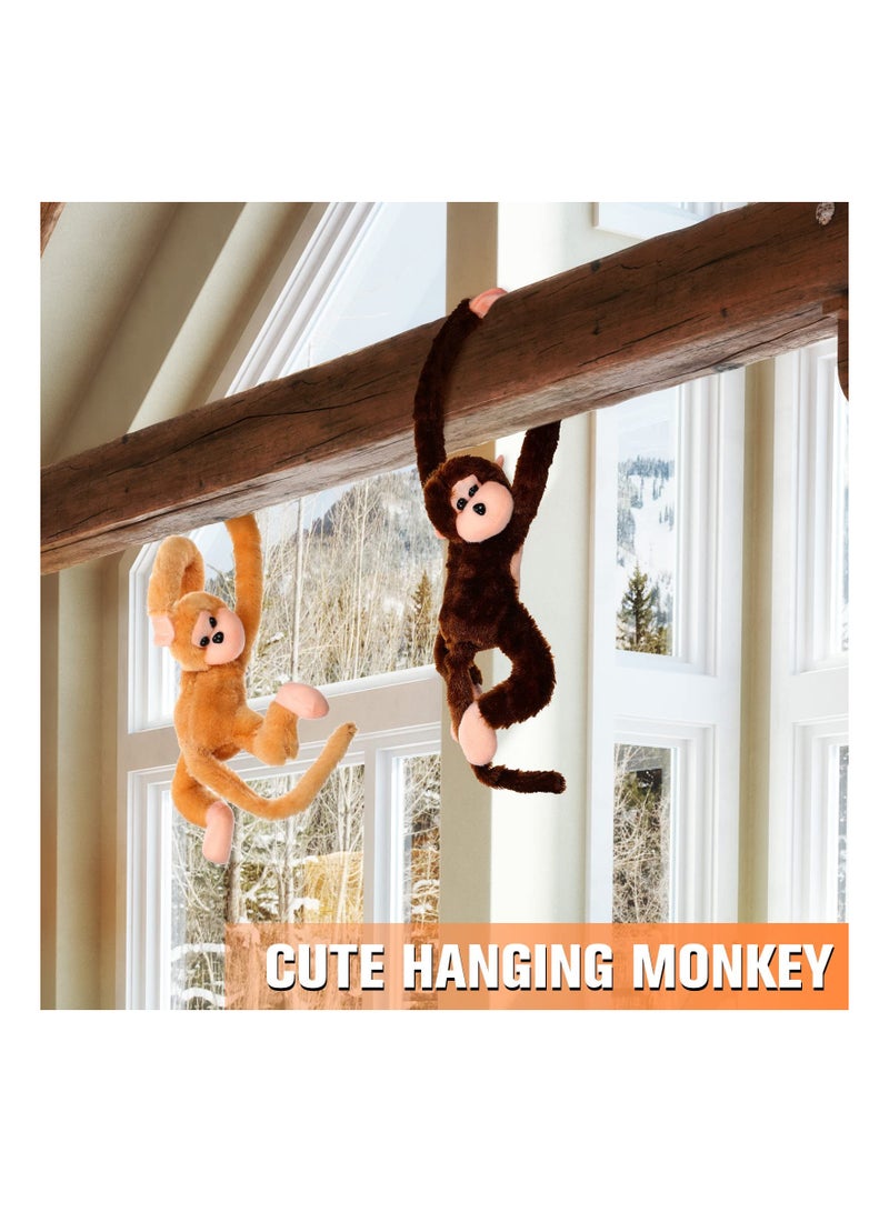Excefore 4 Packs Stuffed Monkey Hanging Monkey Stuffed Animal Monkey Plush Toy with Hook and Loop Fasteners Hands Large Stuffed Animal, Monkey Hanging 23 Inch for Adults Gifts Decors - Image 3