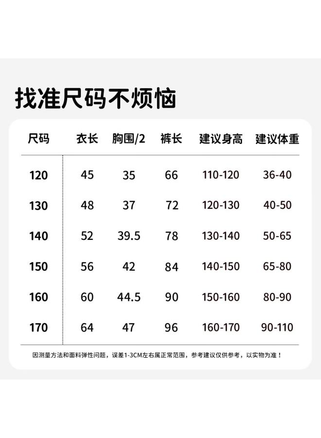 Top melon Dingguagua Children's Long Sleeve Pajama Set Spring Summer Pure Cotton Boys Homewear Class A Breathable Big Boys Blue 120 - Image 4