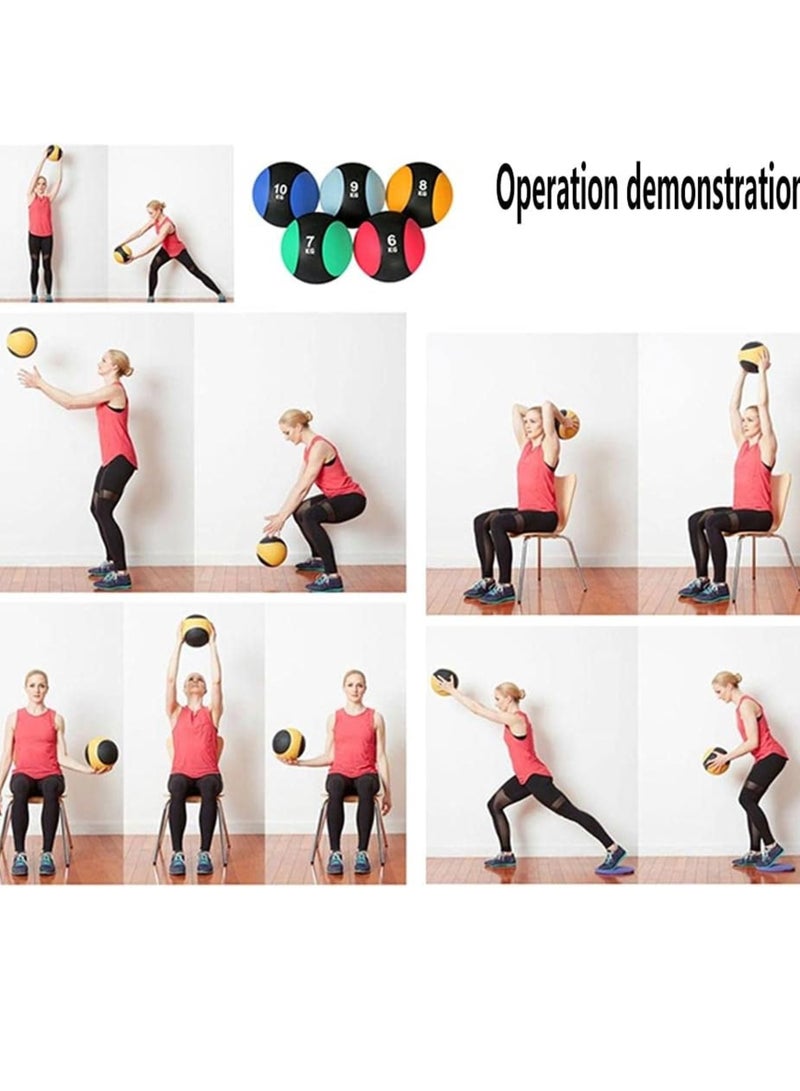 Spall 4Kg Fitness Weighted Medicine Balls Handheld Rubber Med for Core Balance Ab Workout Equipment Home Gym Exercise Weights, Core Strength Training Wall Balls, Home Gym Workout Exercise Balls - Image 3