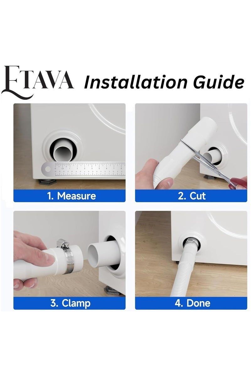 ETAVA Washing Machine Outlet Hose Pipe 1.5M (With Clamp) | Universal Drain Pipe | Flexible Extension Connector for Front & Top Load Washing Machines - Image 5