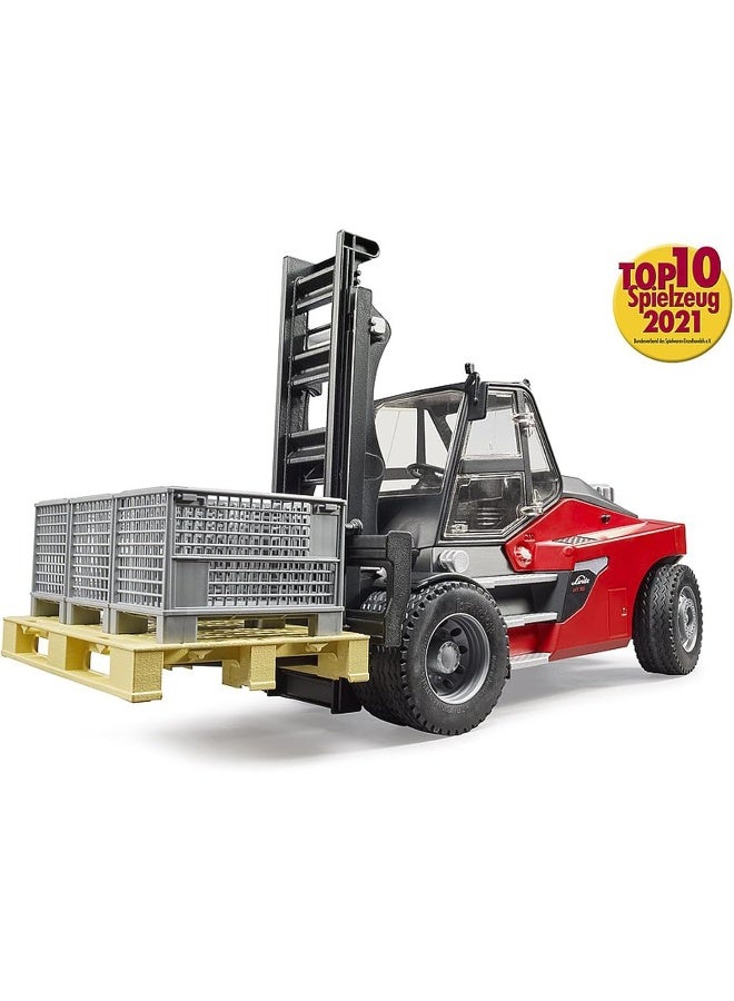 bruder Linde fork lift toys for toys, w/tow-coupling and 2 pallets, One Size - Image 2