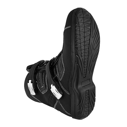 PROFIRST Mens Motorcycle Motorbike CE Amour Boots Anti Slip Rubber Soul Protective Waterproof Leather short Ankle Racing Adventure Off Road Touring Sports Safety Shoes (9, Black, numeric_9) - Image 4