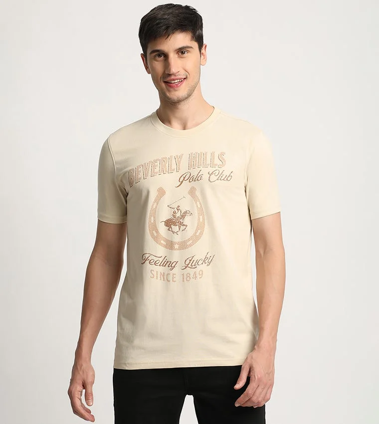 Beverly Hills Polo Club Feeling Lucky Print Short Sleeves T-Shirt