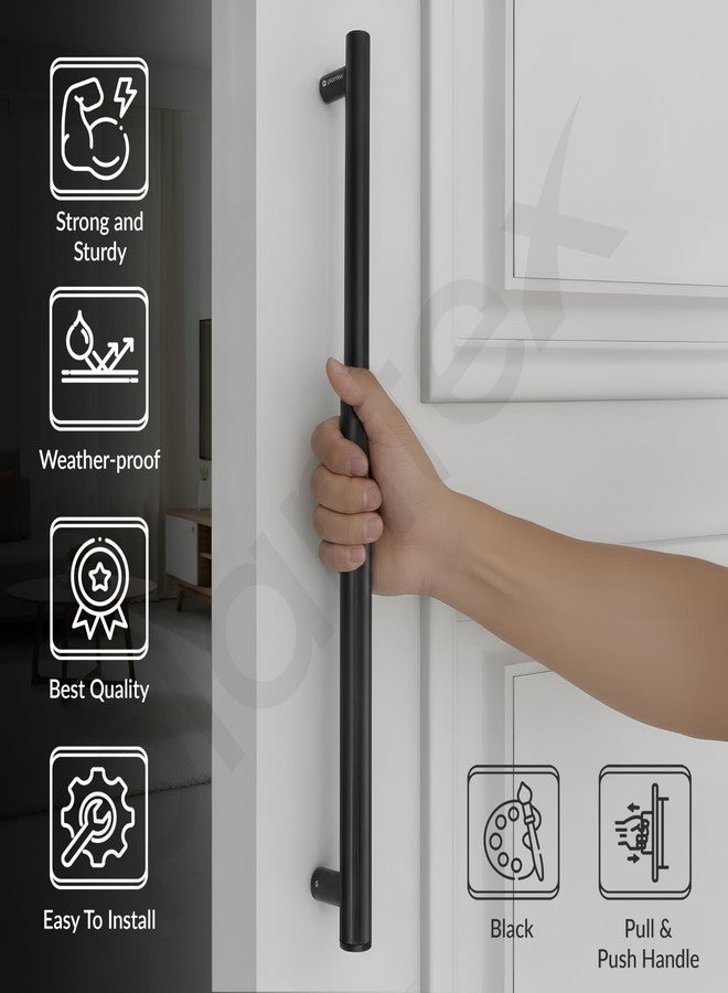 Plantex Main Door Handle/Stainless Steel & Aluminium Door Handle/600mm Pull-Push Handle for Home/Office/Hotel - Pack of 1 (DTMD-409, Black) - Image 3