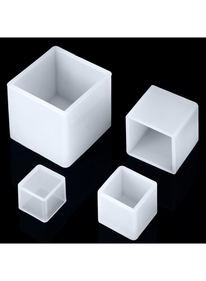 Jovitec 4 Pieces Square Resin Mold Cube Silicone Molds Resin Casting Molds For Diy Craft Making 4 Sizes - Image 1
