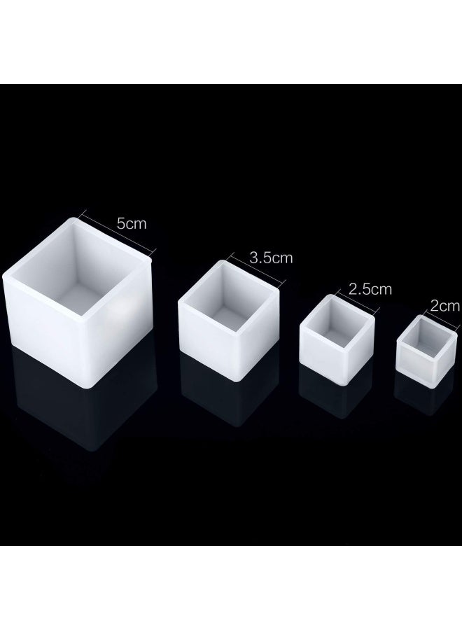 Jovitec 4 Pieces Square Resin Mold Cube Silicone Molds Resin Casting Molds For Diy Craft Making 4 Sizes - Image 2