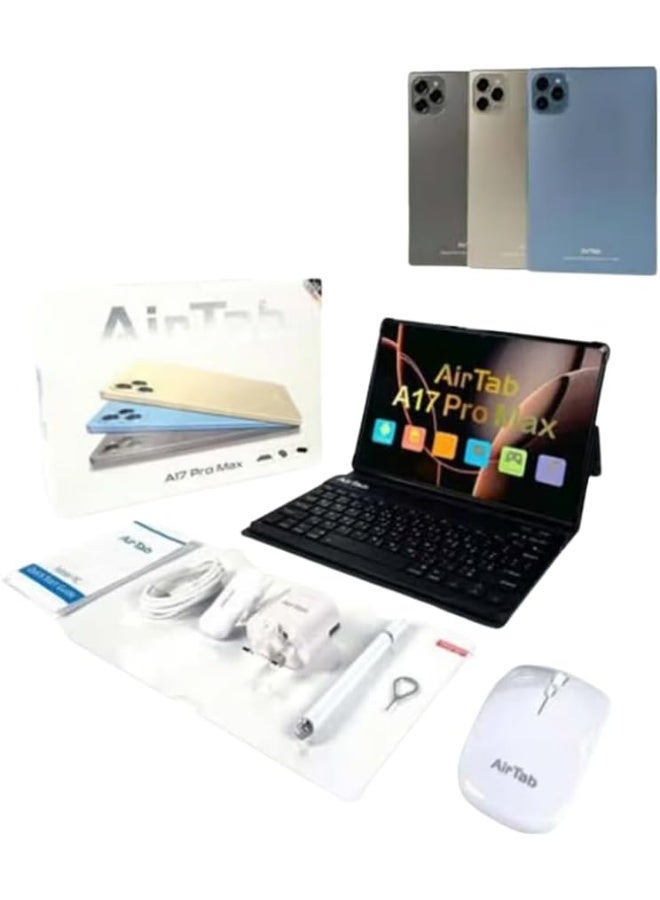 AIR TAB A17 Pro Max 10.1" Android 13 Tablet, 16GB RAM + 1TB Storage, Dual SIM 4G LTE, WiFi, Touch Pen & Keyboard - Image 1