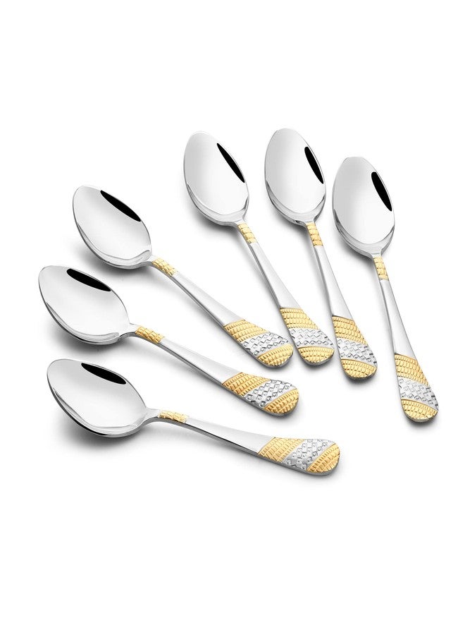 FnS Imperio Teaspoon 24 Karat Partial Gold Plating (6 Tea Spoon) for Tea, Coffee and Spices - Image 2