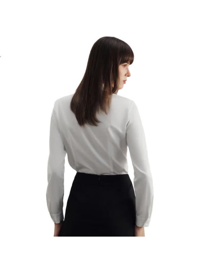 G20002024 Spring And Summer Mall Matching Detachable Bow Long-Sleeve Shirt 4122233G2, White, Size 34 - Image 3