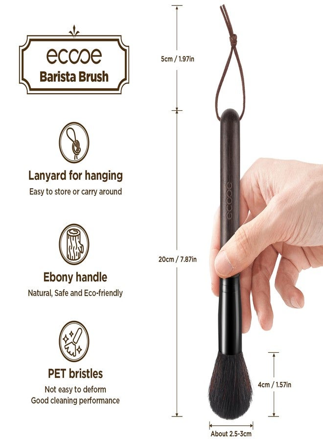 ecooe Coffee Grinder Cleaning Brush, Barista Brush Espresso Machine Accessories, Wood Handle Coffee Machine Accessory Cleaning Brista Brush with Lanyard, Coffee Tool for Barista Bean Grain Coffee Tool - Image 2