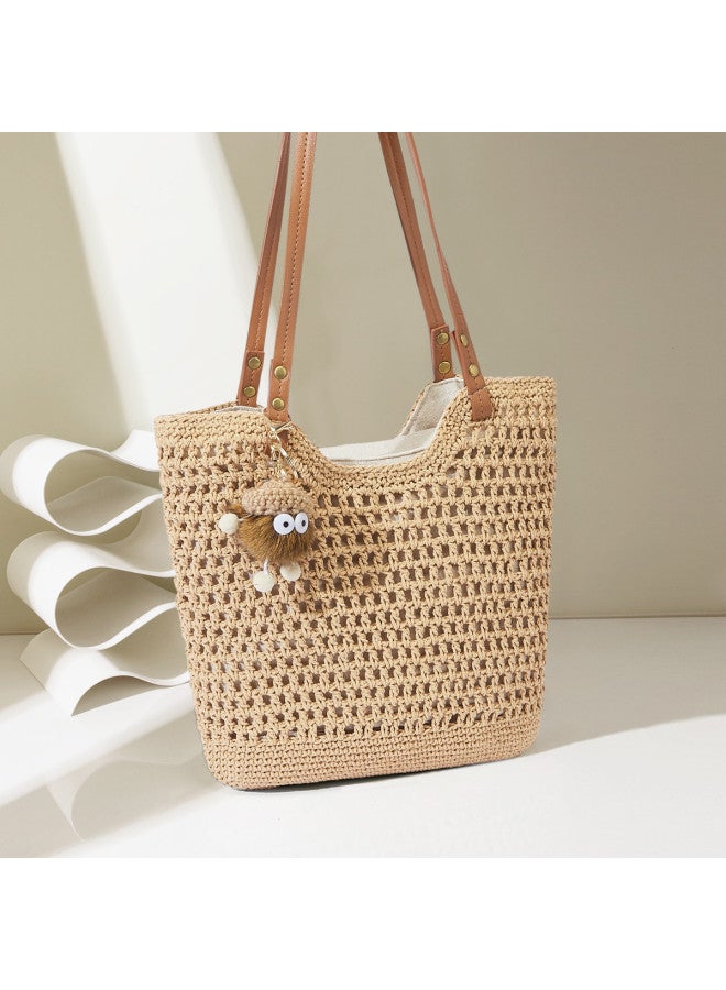 Josiny Women's Large Capacity Versatile Tote Bag, Shoulder Bag, Beach Vacation Woven Bag, Women's Handbag - Image 3