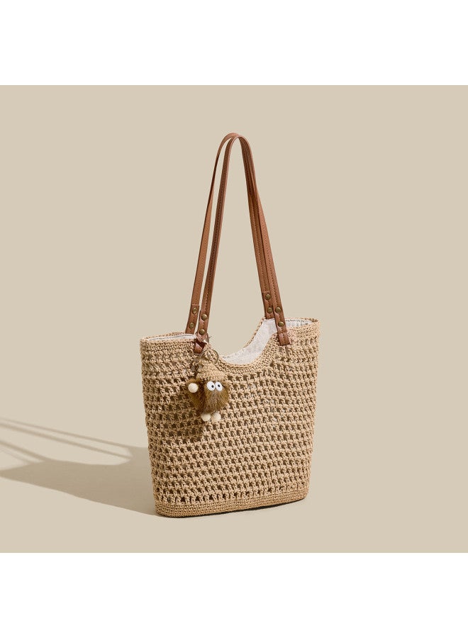 Josiny Women's Large Capacity Versatile Tote Bag, Shoulder Bag, Beach Vacation Woven Bag, Women's Handbag - Image 5