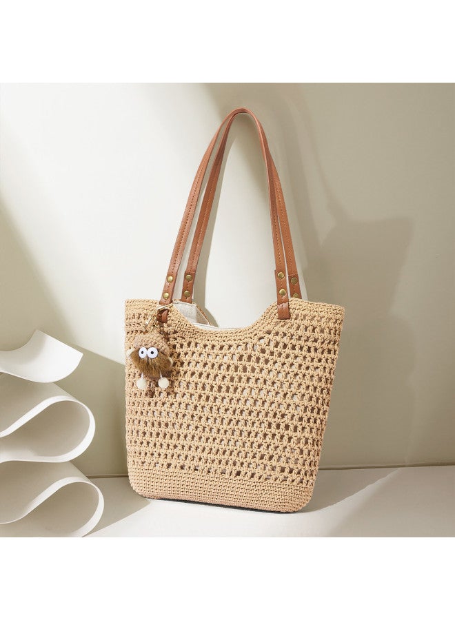 Josiny Women's Large Capacity Versatile Tote Bag, Shoulder Bag, Beach Vacation Woven Bag, Women's Handbag - Image 4