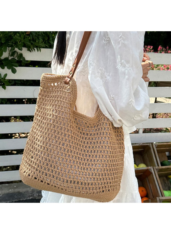 Josiny Women's Large Capacity Versatile Tote Bag, Shoulder Bag, Beach Vacation Woven Bag, Women's Handbag - Image 2