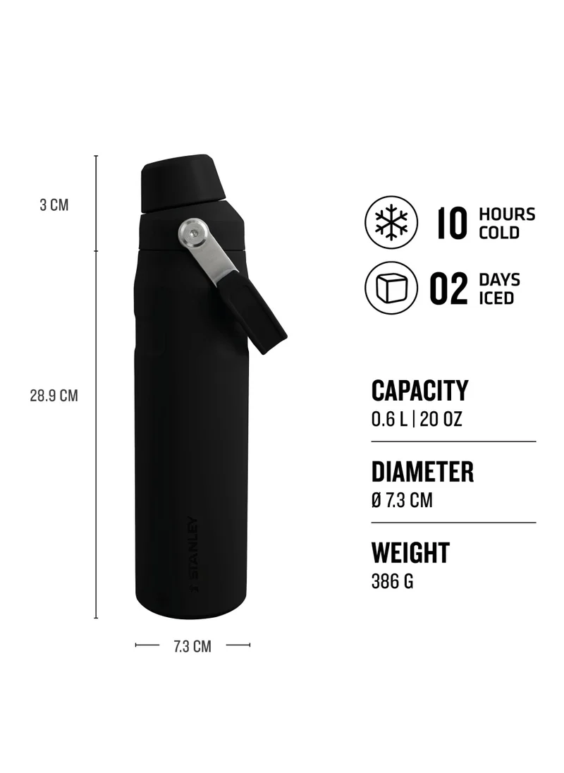 ستانلي The Aerolight IceFlow Water Bottle Fast Flow 0.6L Keeps 10 Hours Cold - Black