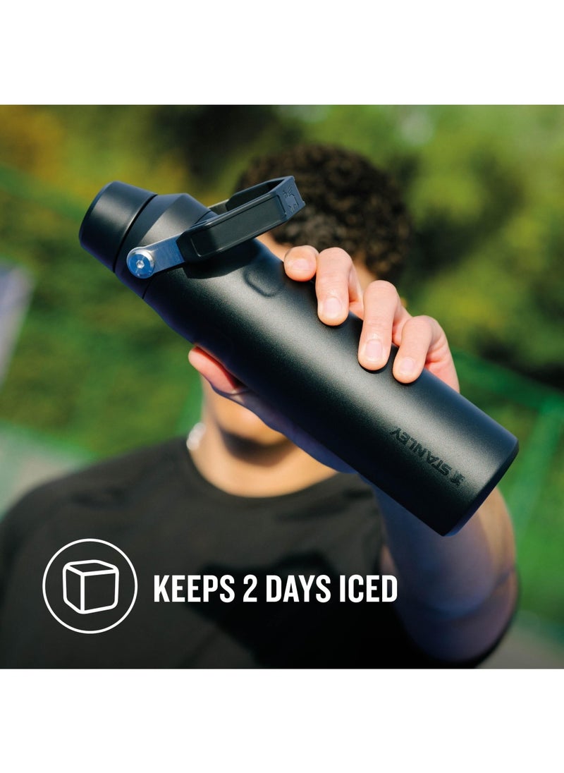 Stanley - The Aerolight IceFlow Water Bottle Fast Flow 0.6L Keeps 10 Hours Cold - Black - Image 1