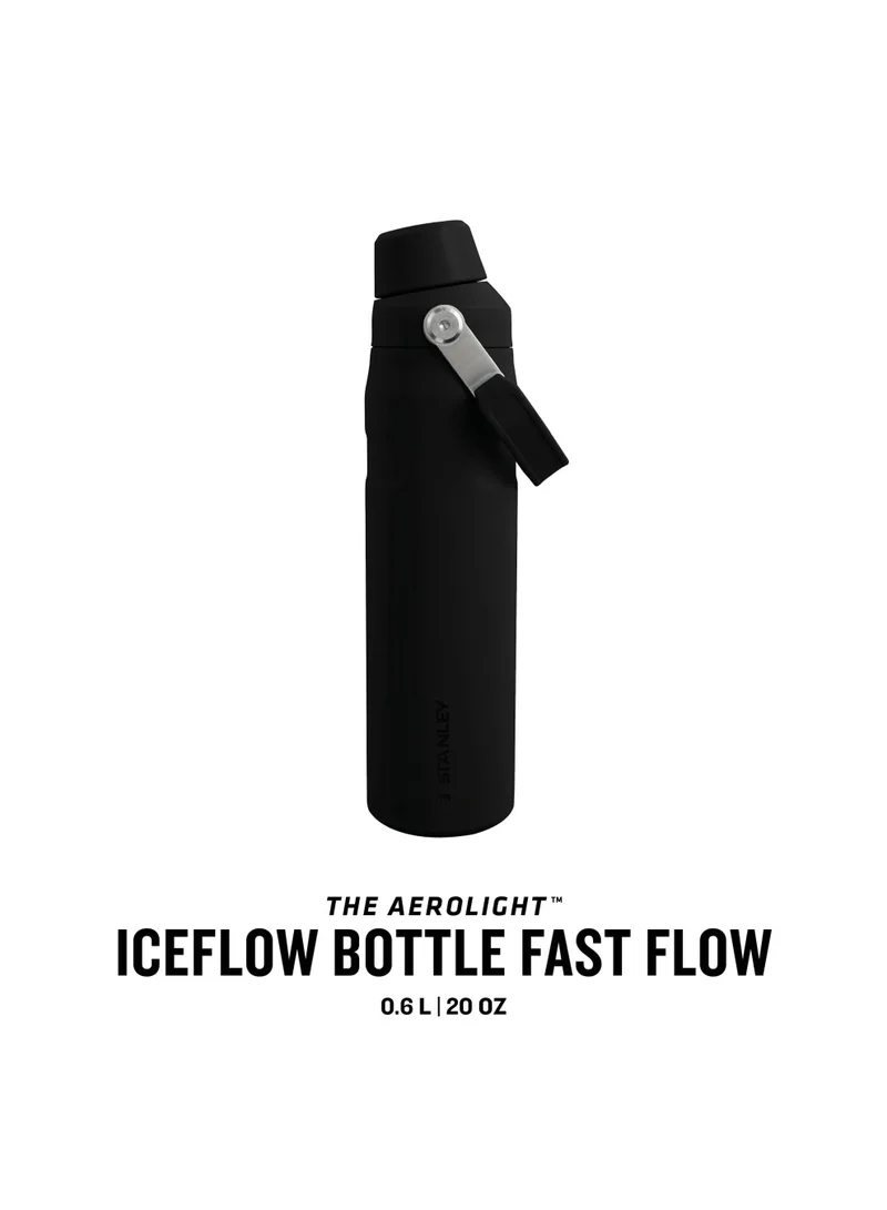 Stanley  The Aerolight IceFlow Water Bottle Fast Flow 0.6L Keeps 10 Hours Cold - Black  | Best Price UAE