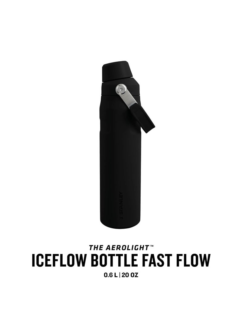 Stanley - The Aerolight IceFlow Water Bottle Fast Flow 0.6L Keeps 10 Hours Cold - Black - Image 1