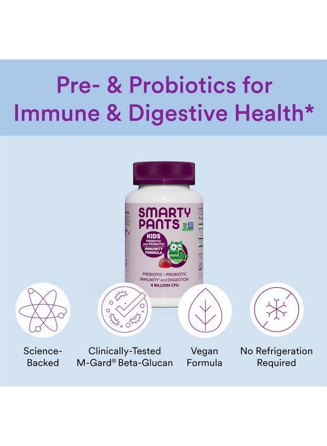 سمارتي بانتس حلوى SmartyPants Kids Probiotic Immunity Gummies: مكمل غذائي من البريبايوتكس والبروبيوتكس لصحة الجهاز الهضمي ودعم المناعة، خالٍ من الغلوتين، نباتي، بنكهة العنب، 60 قطعة (كمية تكفي 30 يومًا) - Image 4