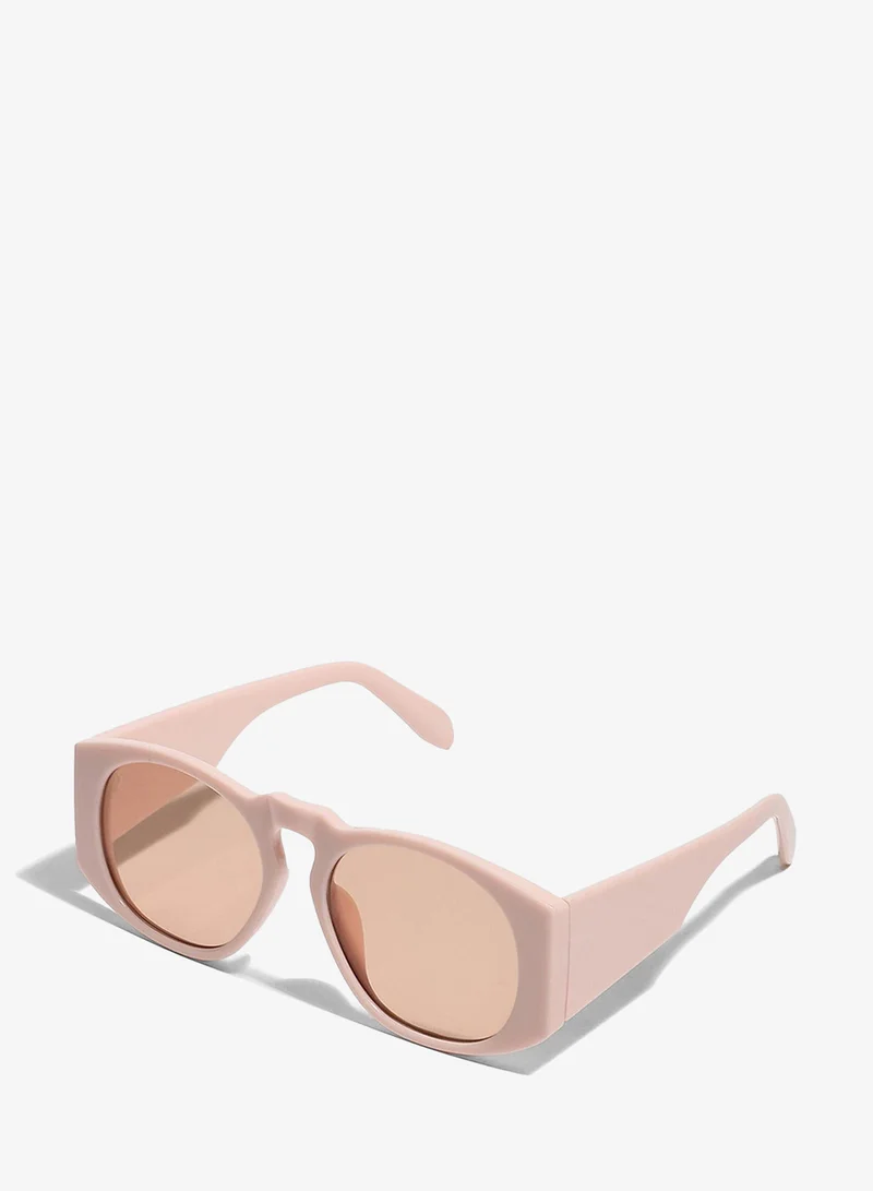 Haute Sauce Pink Frame Retro Sunglass