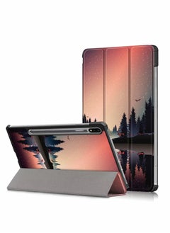 Y&D For Samsung Galaxy Tab S8/S7 Tablet Cover Slim Lightweight Tri-Fold Stand Case Shell Auto Wake/Sleep Folio (Forest Dusk)  - Image 1