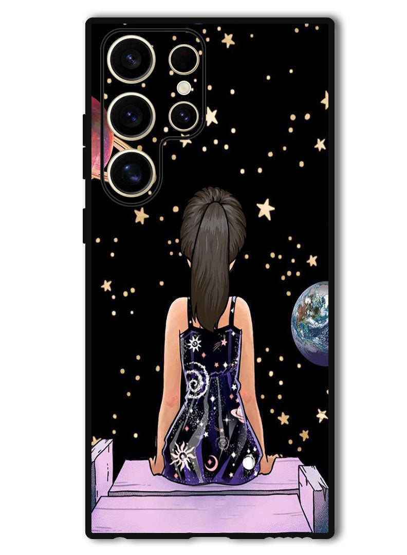 Protective Case Anti Scratch Shock Proof Bumper Cover For Samsung Galaxy S24 Ultra Girl Watching Star