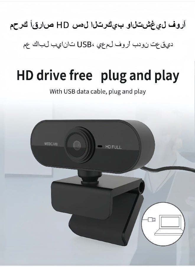 ليلى كاميرا ويب للكمبيوتر بدقة 1080بيكسل مع ميكروفون داخلي مثالية للبث المباشر ومكالمات الفيديو والمؤتمرات والاستخدام المنزلي  - Image 3