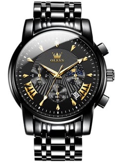 OLEVS Watches for Men Stainless Steel Quartz Water Resistant Watch 41mm 2892  - Image 1