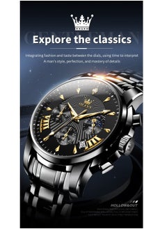 OLEVS Watches for Men Stainless Steel Quartz Water Resistant Watch 41mm 2892  - Image 3