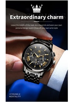 OLEVS Watches for Men Stainless Steel Quartz Water Resistant Watch 41mm 2892  - Image 2