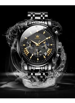 OLEVS Watches for Men Stainless Steel Quartz Water Resistant Watch 41mm 2892  - Image 4
