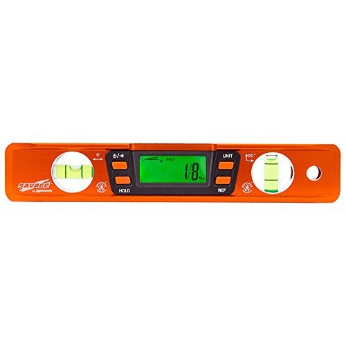 Swanson Tool Co. , Inc Swanson Tool Co SVT200 9 Inch Savage Digital Magnetic Aluminum Billet Torpedo Level,Orange - Image 1
