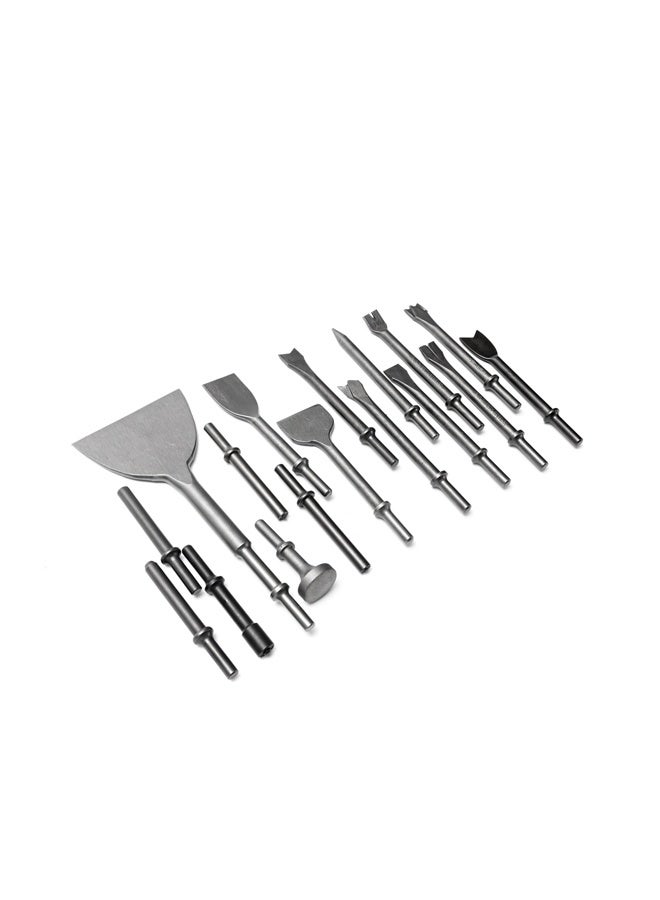 LAWAZIM 16-Piece Air Chisel Bits Set - Pneumatic Air Hammer Bit, Chisel Attachments, and Rivet Punches for Tile, Masonry, Concrete, Stone Demolition, Rust Removal, Drilling, and Automotive Repairs - Image 3