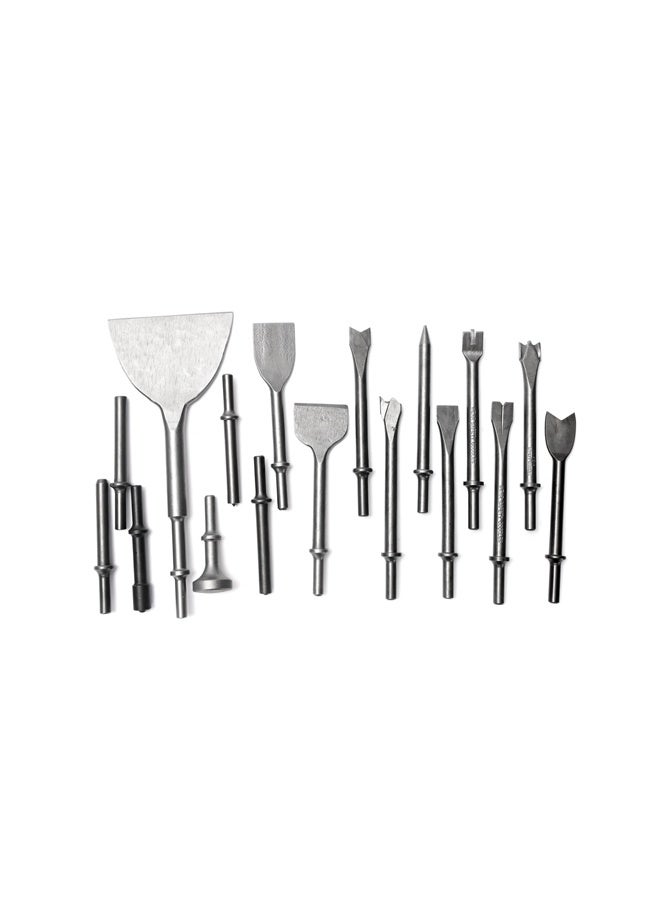 LAWAZIM 16-Piece Air Chisel Bits Set - Pneumatic Air Hammer Bit, Chisel Attachments, and Rivet Punches for Tile, Masonry, Concrete, Stone Demolition, Rust Removal, Drilling, and Automotive Repairs - Image 2